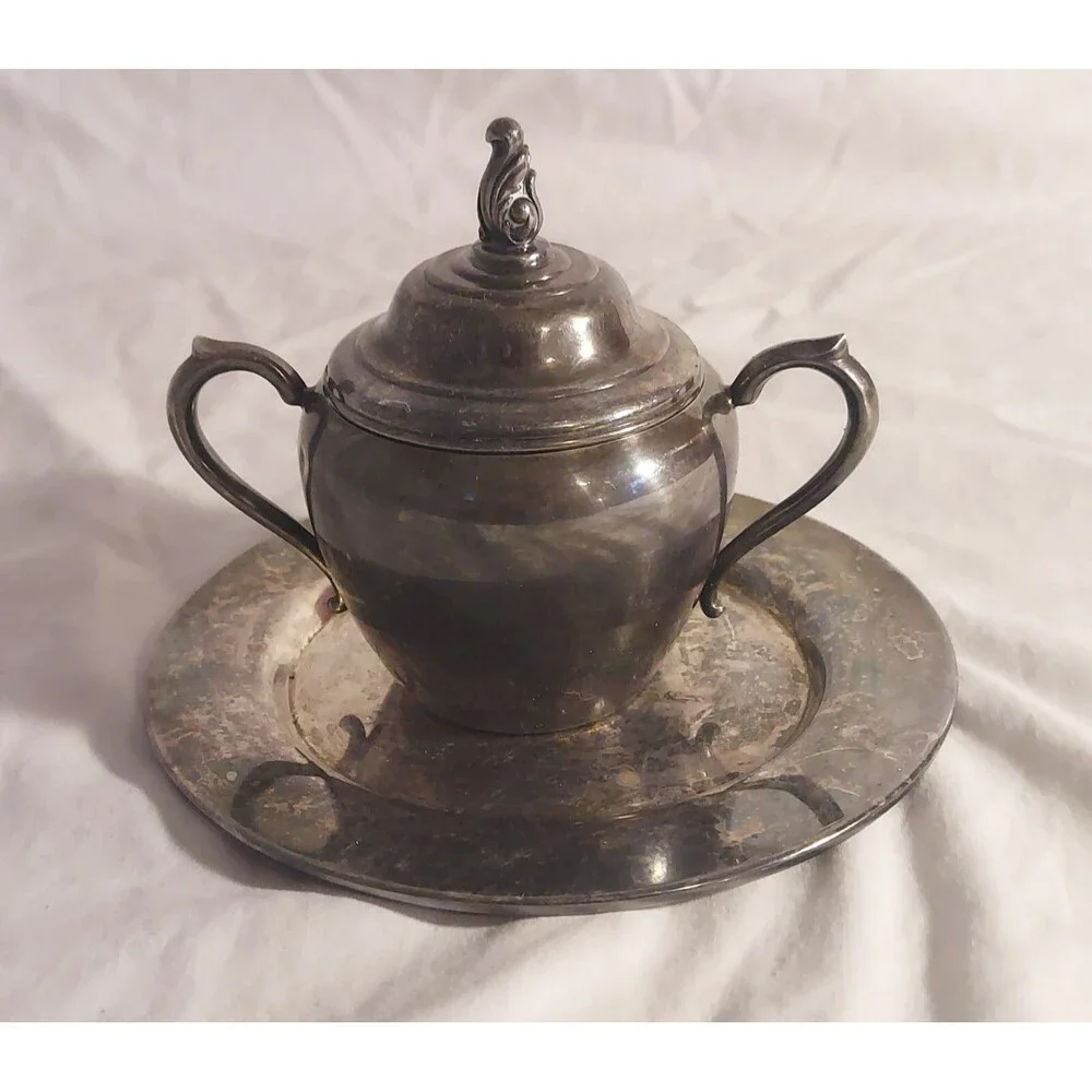 Antique Art S Co SPC Sugar Bowl and Plate